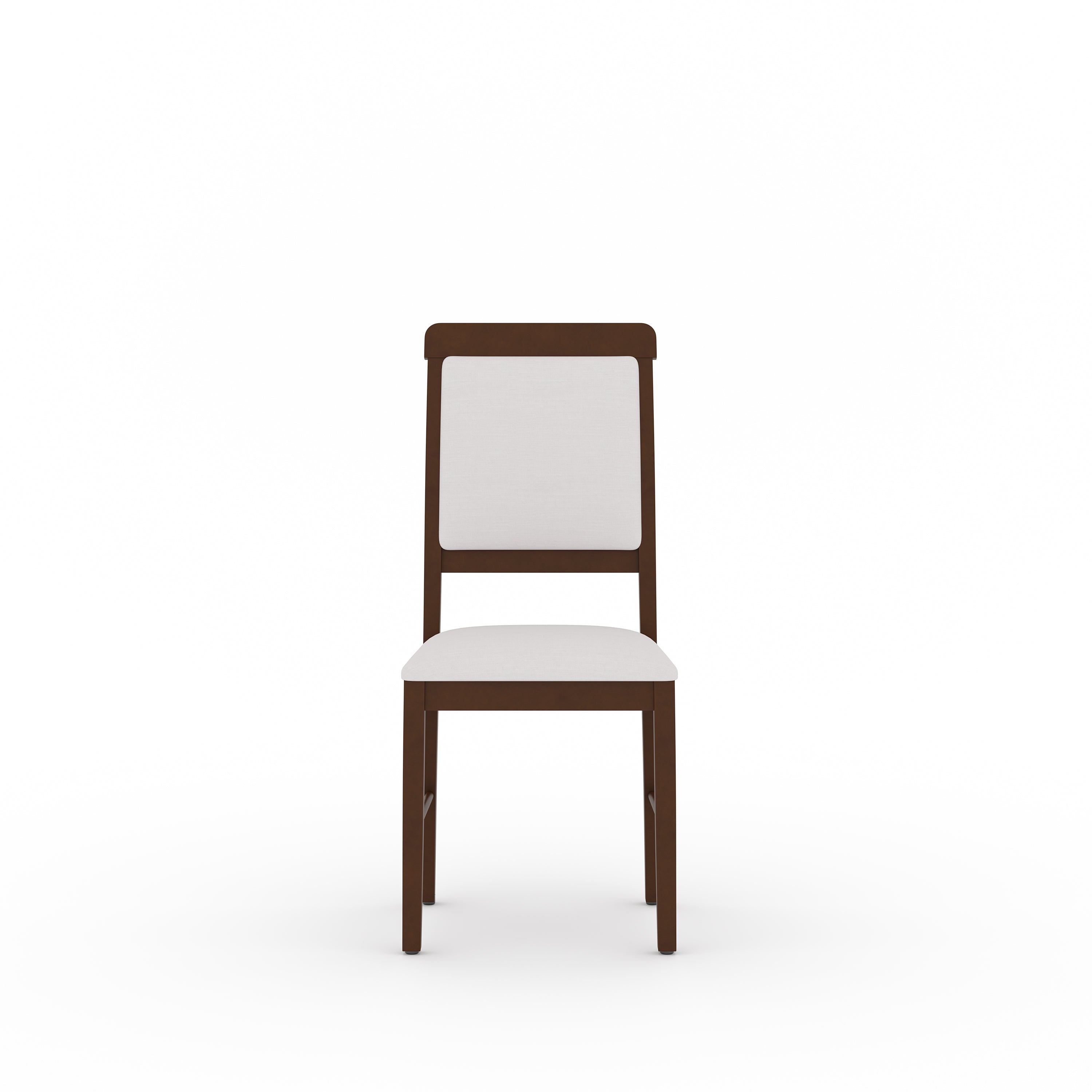 PREMIUM Mulberry Solid Wood 4-Seater Dining Table | 4-Cushioned Fabric Dining Chair in Walnut Finish