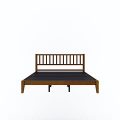 Prime Rohira Sturdy Wood Queen Size Bed Walnut Color