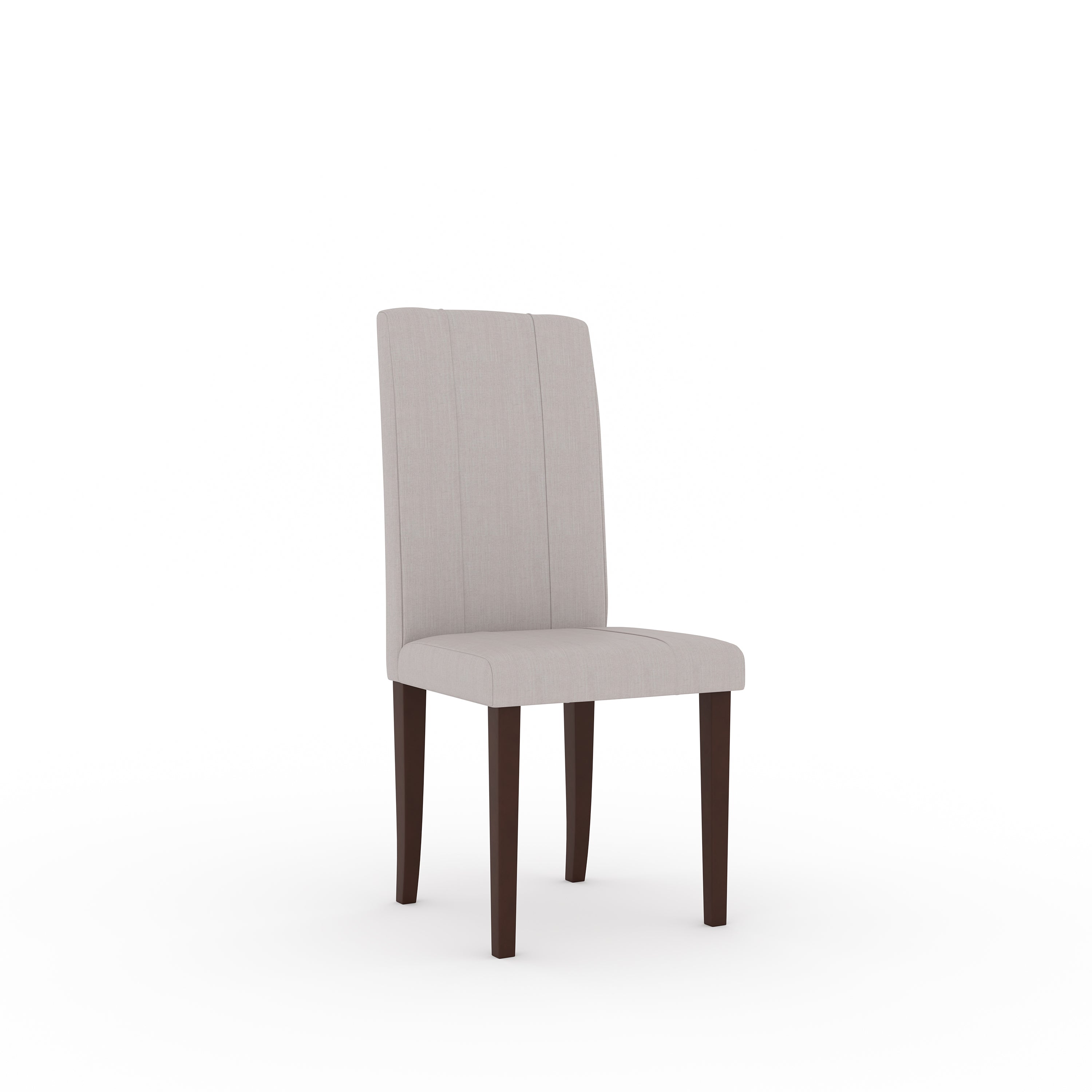 ELITE Mulberry Solid Wood 4-Seater Dining Table | 4-Fully Cushioned Fabric Dining Chair in Walnut Finish