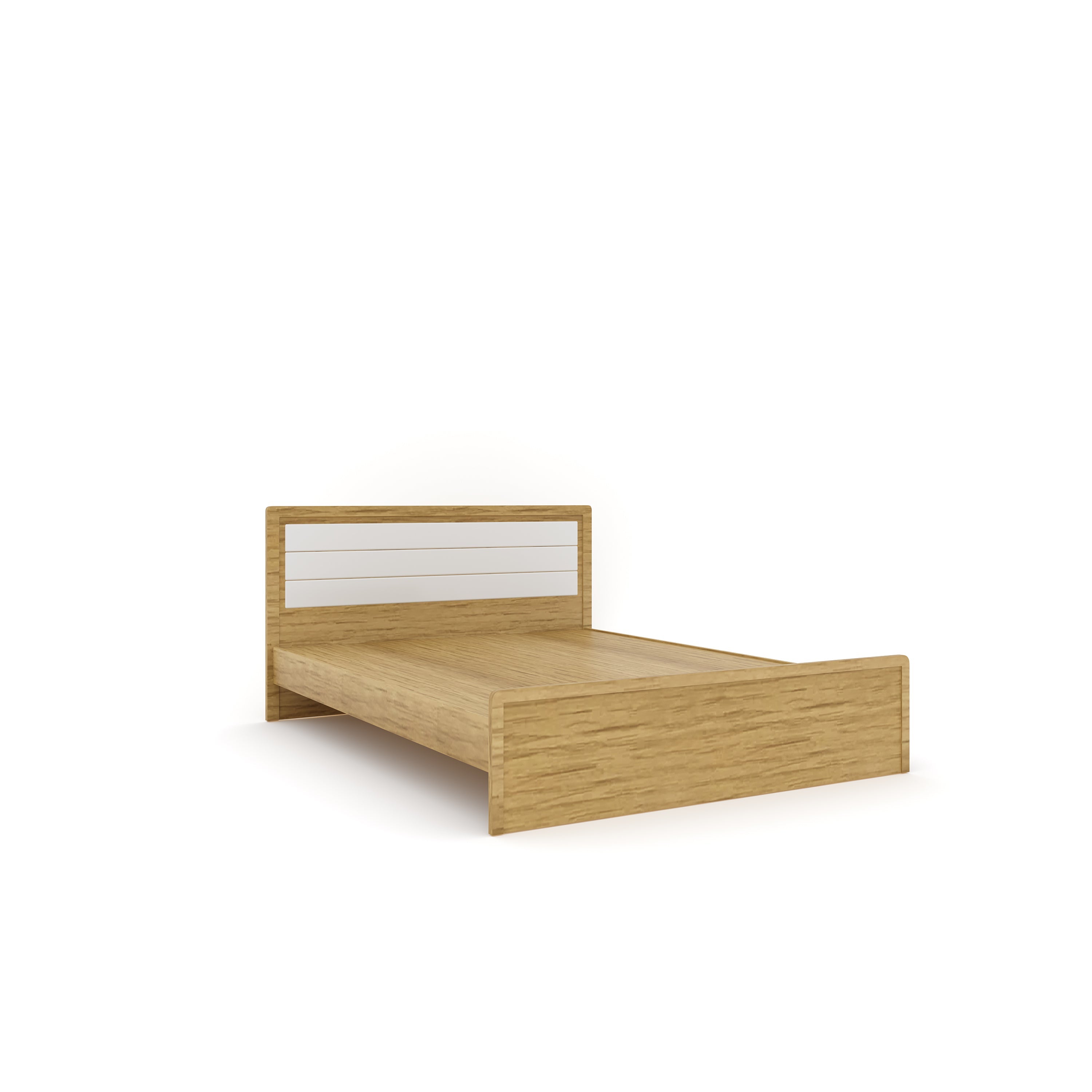 URBAN Cracus King Size Bed In Urban Teak With Frosty White Colour
