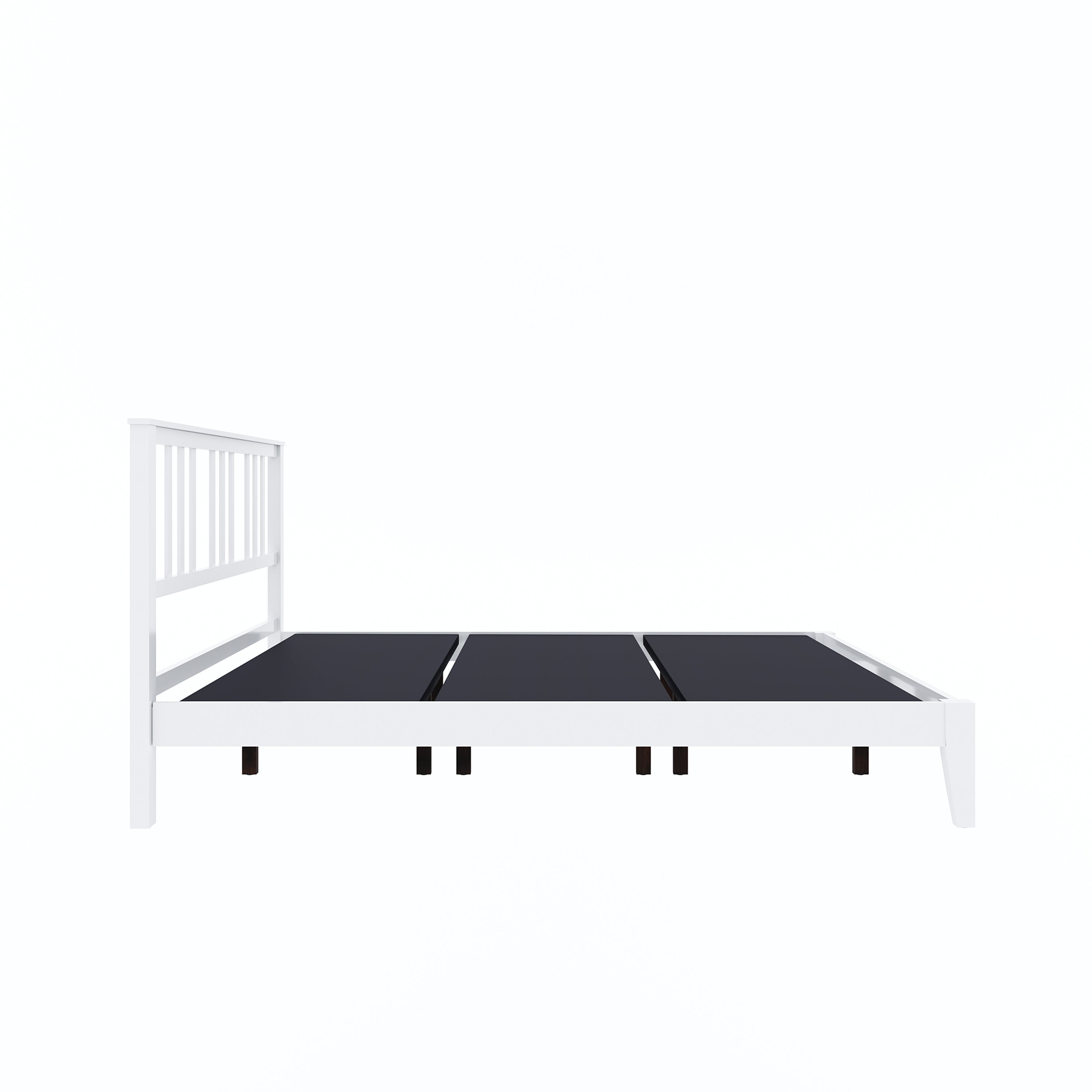 Prime Rattle Pod Solid Wood King Size Bed in White Finish