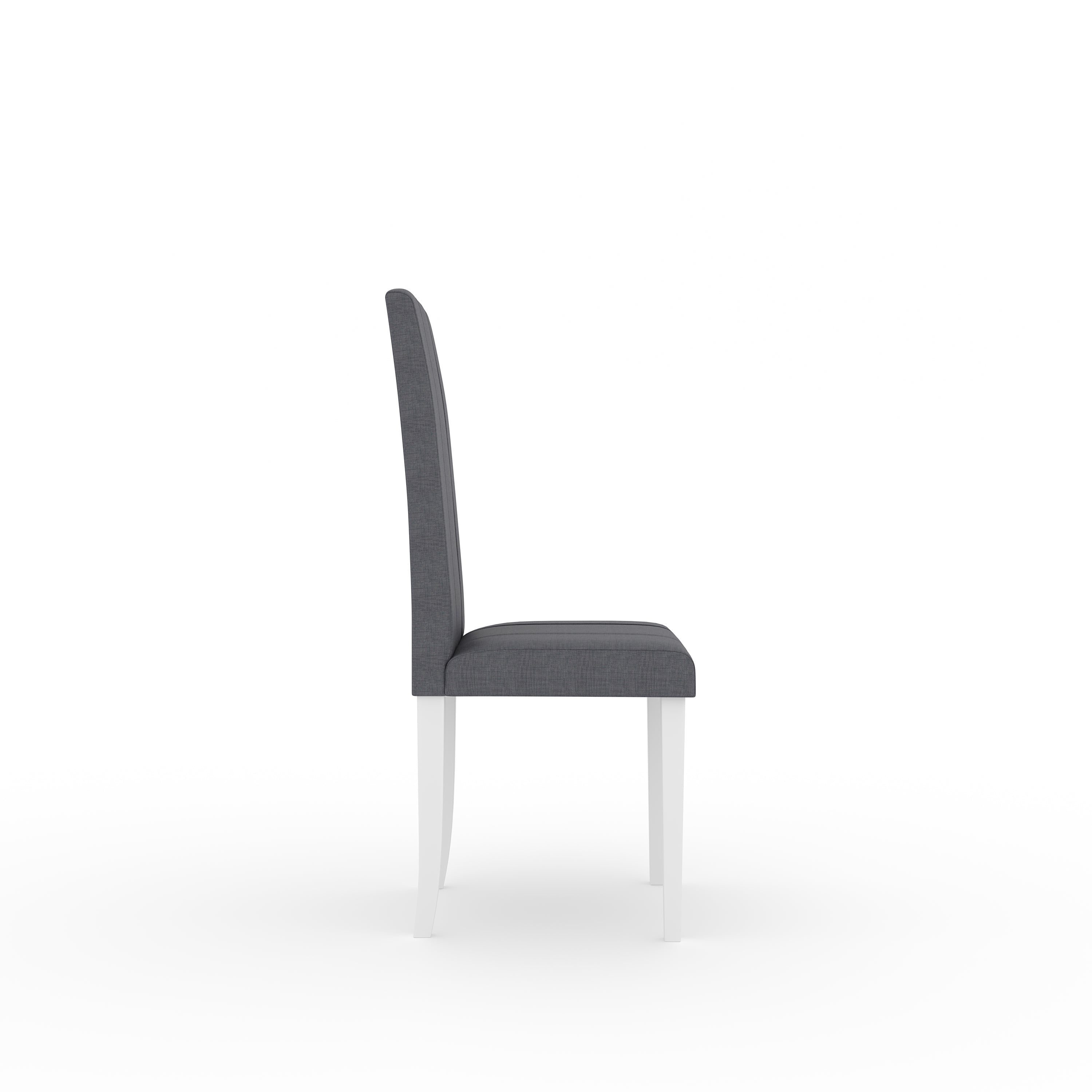 ELITE Elderberry Solid Rubber Wood 6-Seater Dining Table | 6-Fully Cushioned Fabric Dining Chairs in White Finish