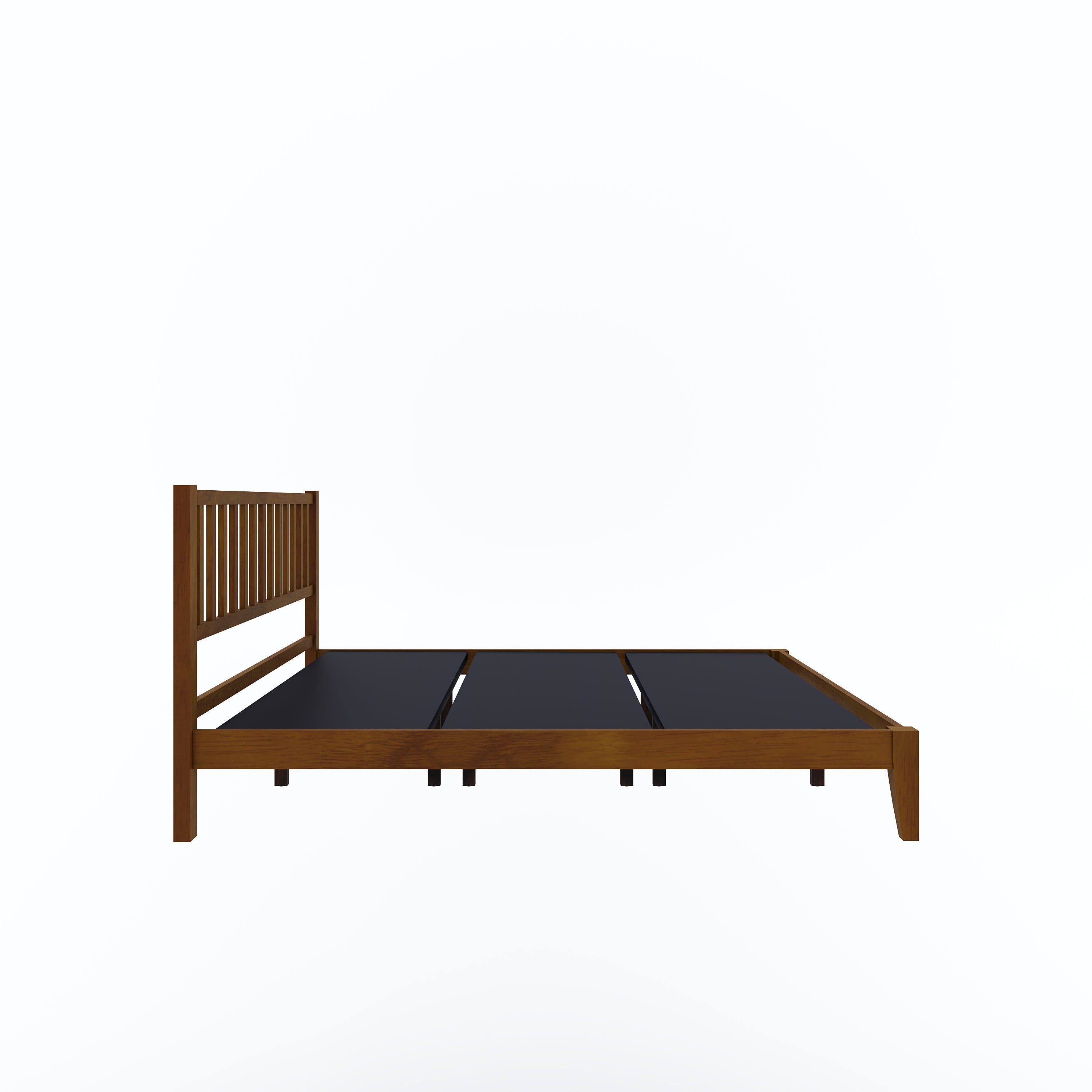 Prime Rohira Sturdy Wood Queen Size Bed Walnut Color