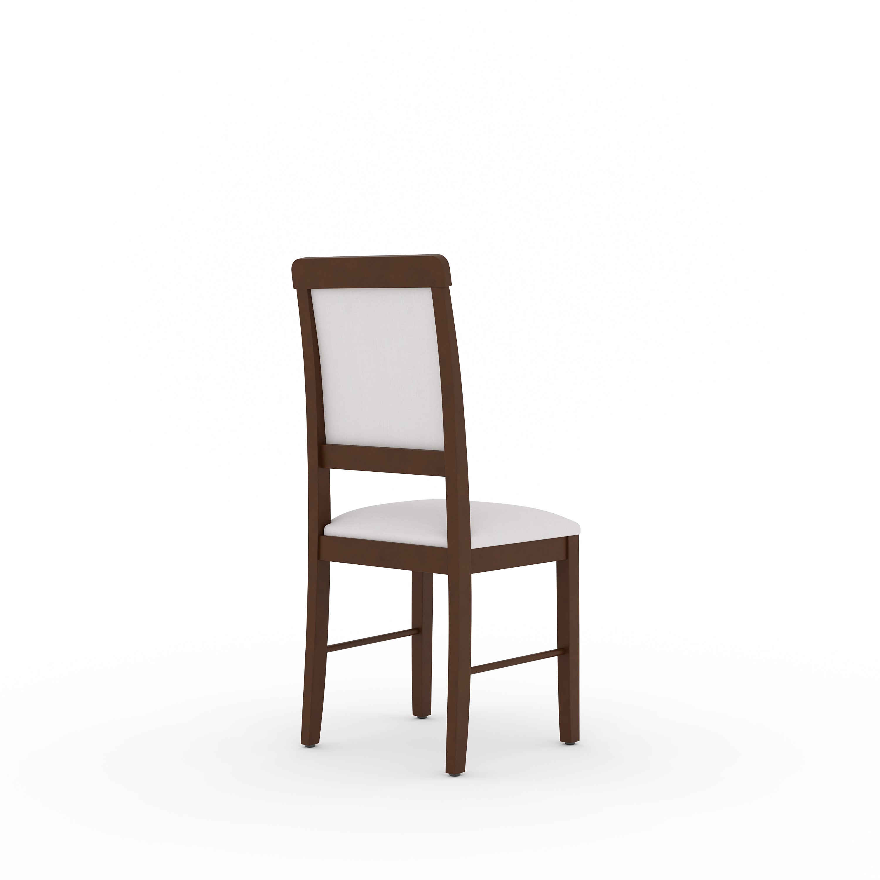 PREMIUM Mulberry Solid Wood 4-Seater Dining Table | 4-Cushioned Fabric Dining Chair in Walnut Finish