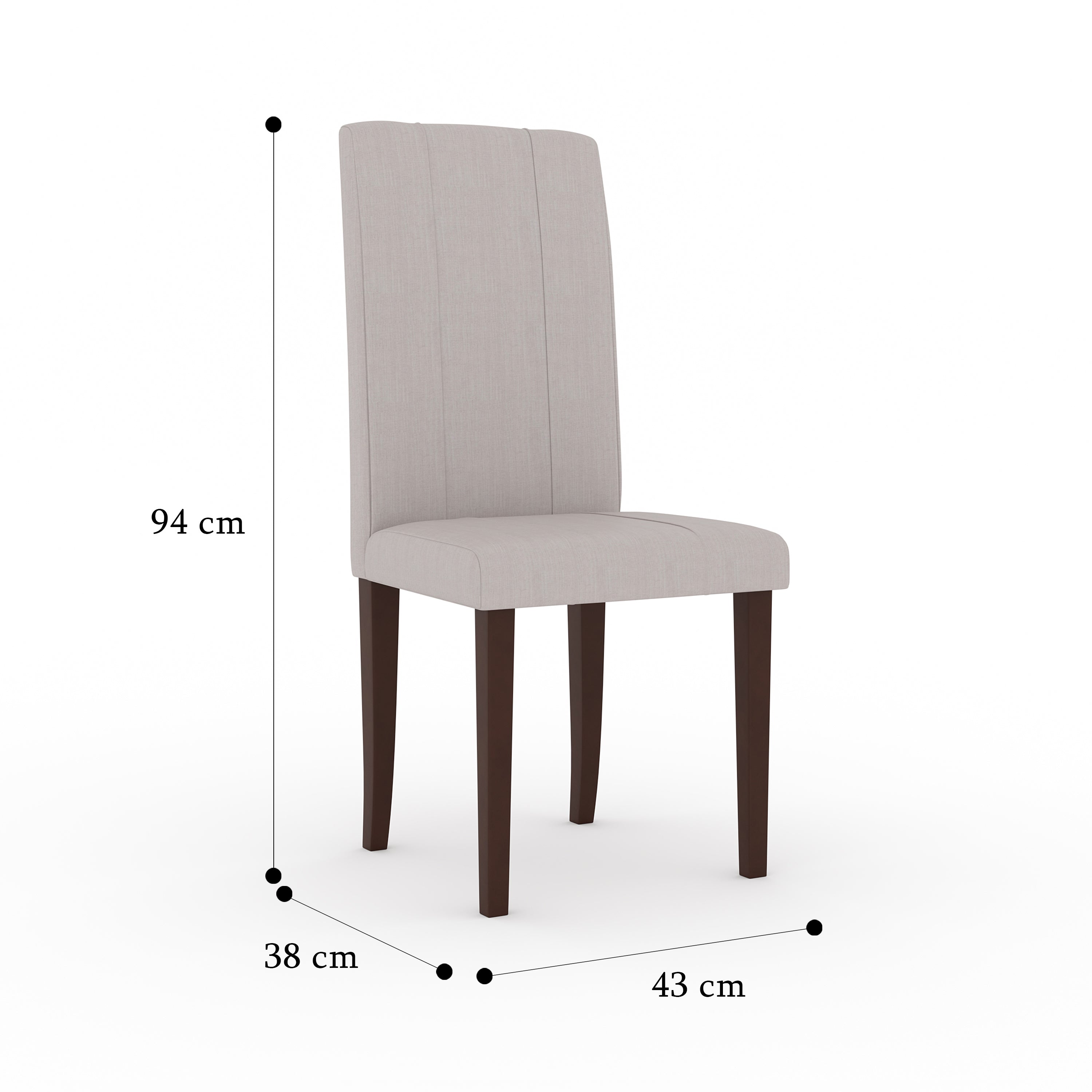 Premium Elderberry Rubber Wood 6-Seater Dining Table | 4-Fully Cushioned Fabric Dining Chairs | 1-Cushioned Fabric Dining Bench in Walnut Finish