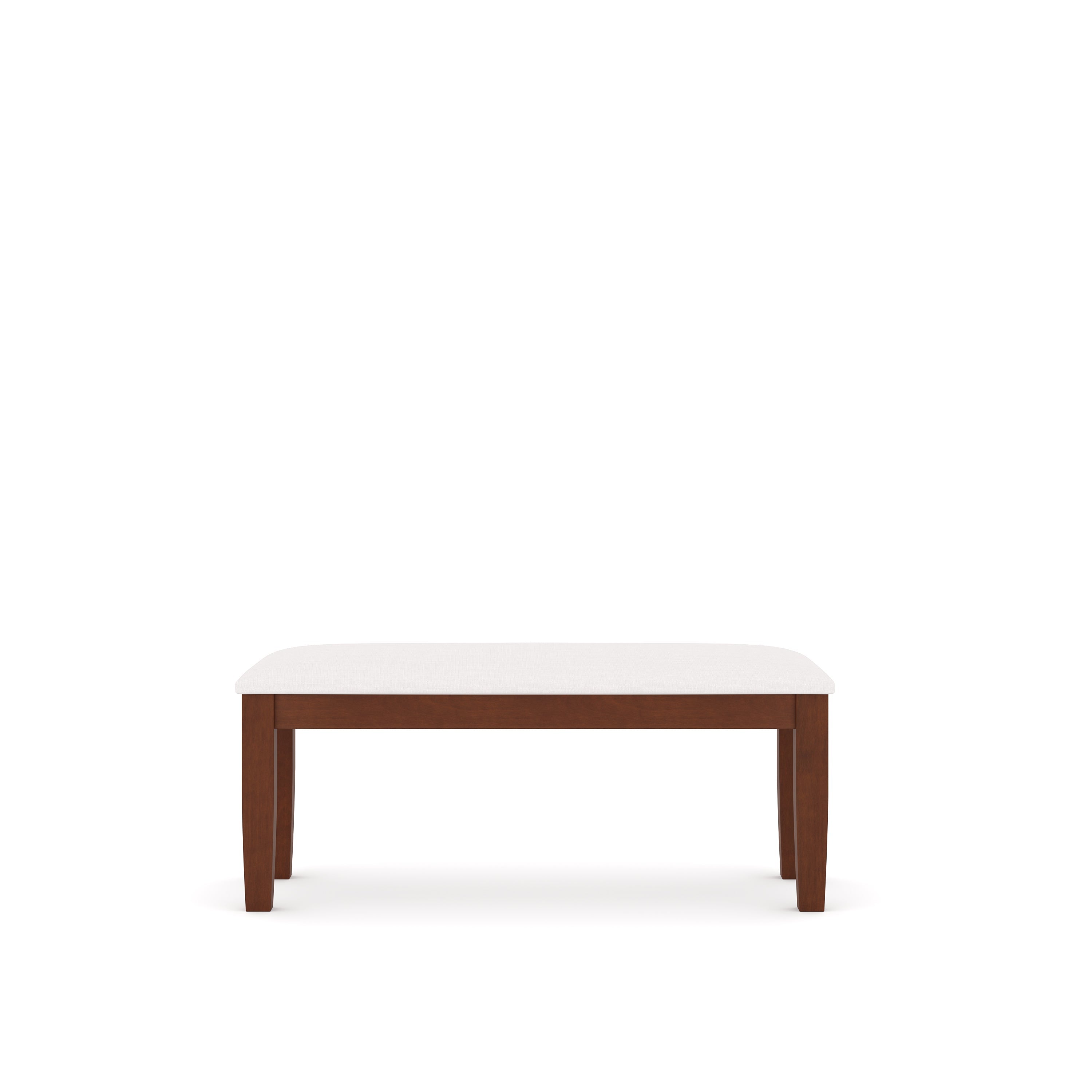 Premium Elderberry Rubber Wood 6-Seater Dining Table | 4-Fully Cushioned Fabric Dining Chairs | 1-Cushioned Fabric Dining Bench in Walnut Finish