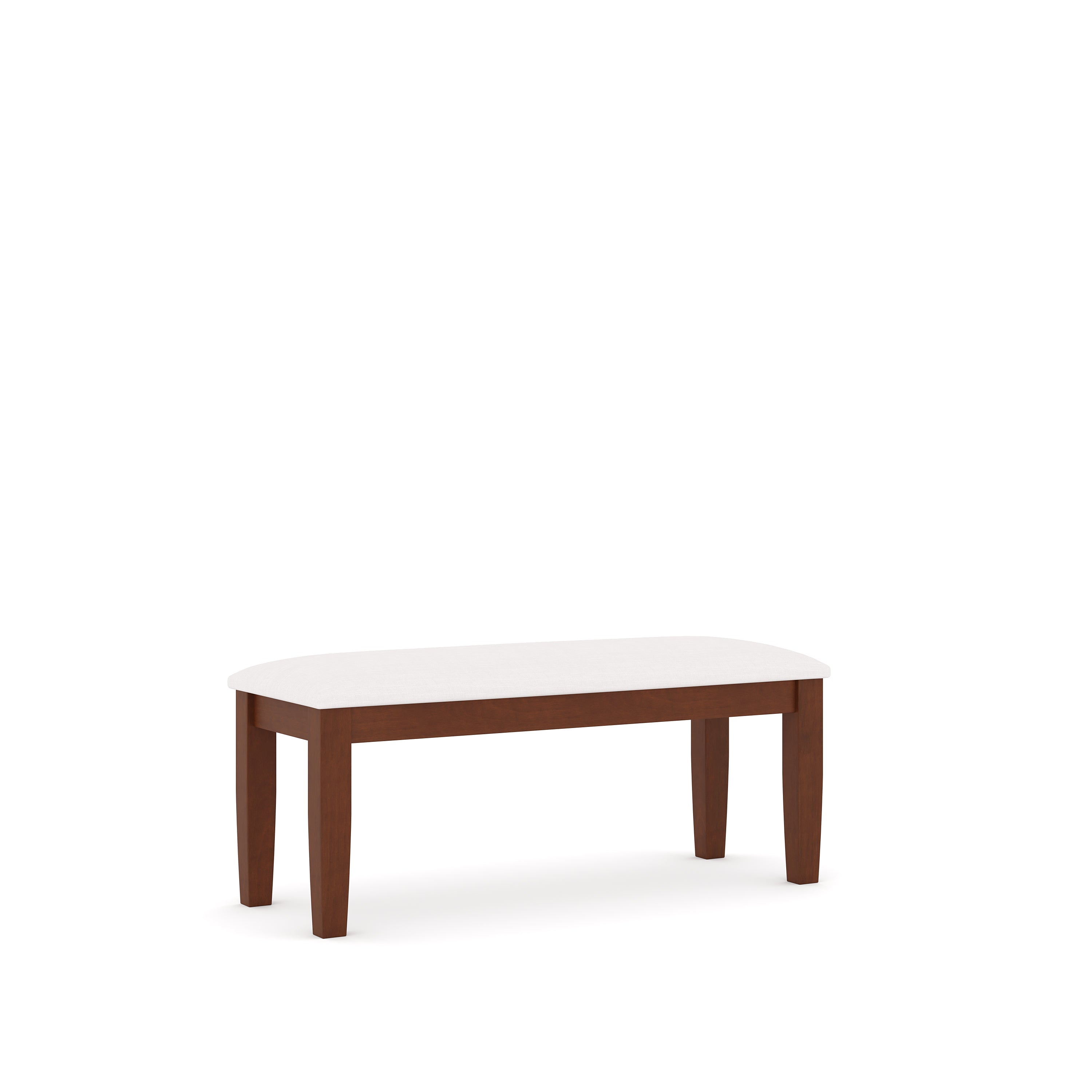 Premium Elderberry Rubber Wood 6-Seater Dining Table | 4-Fully Cushioned Fabric Dining Chairs | 1-Cushioned Fabric Dining Bench in Walnut Finish