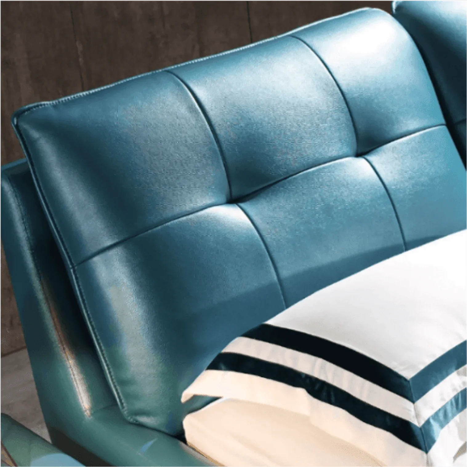 Zenith Luxury Upholstered Bed in Leatherette