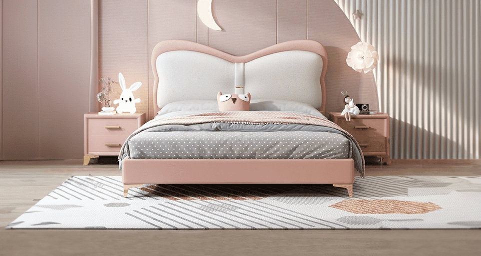 ELLA Charm Kids Bed - Elegant Design for Girls, Durable Wood, Cozy & Stylish Sleep Haven
