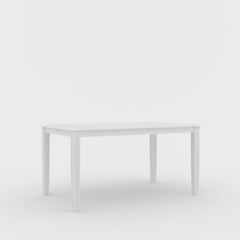 RUSTIC Elderberry Solid Rubber Wood 6-Seater Dining Table in White Finish