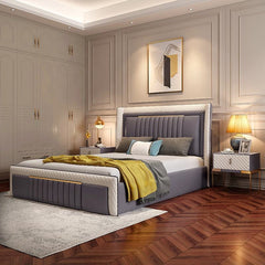 Unique Matita Customizable Upholstered Bed - Minimalist Design with Optional Storage Capabilities