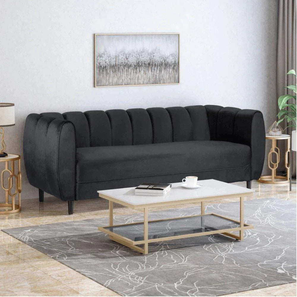 Bobran Elegant Mid-Century Sofa In Suede