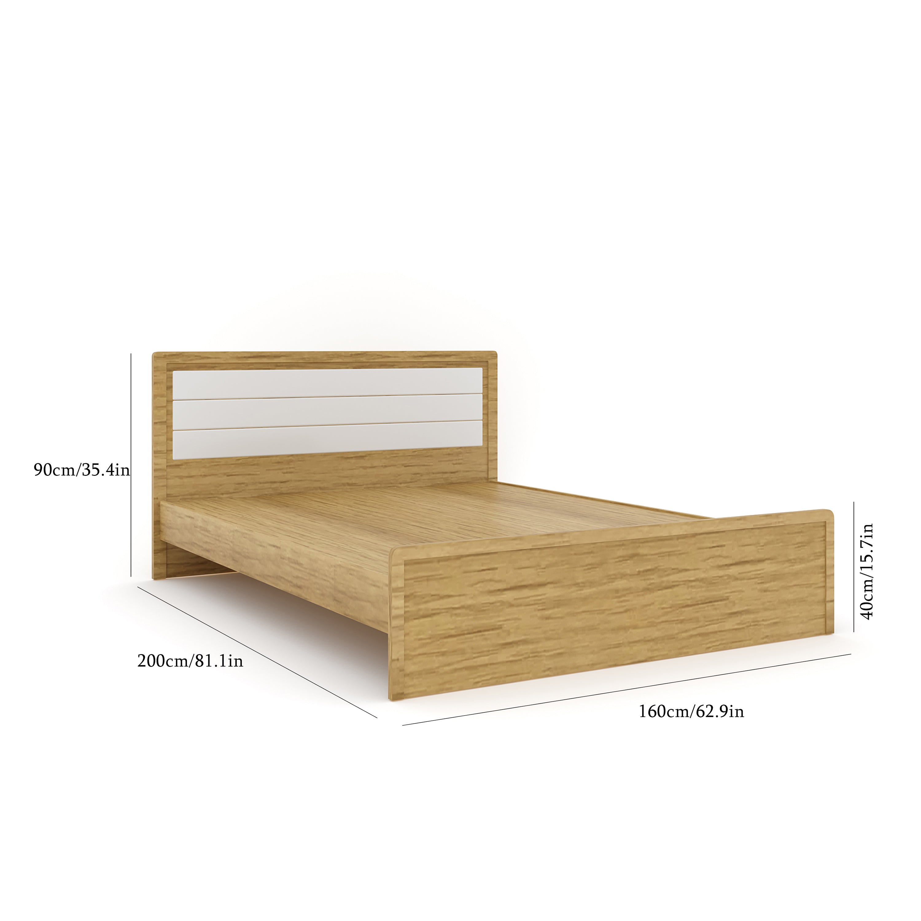 URBAN Cracus King Size Bed In Urban Teak With Frosty White Colour