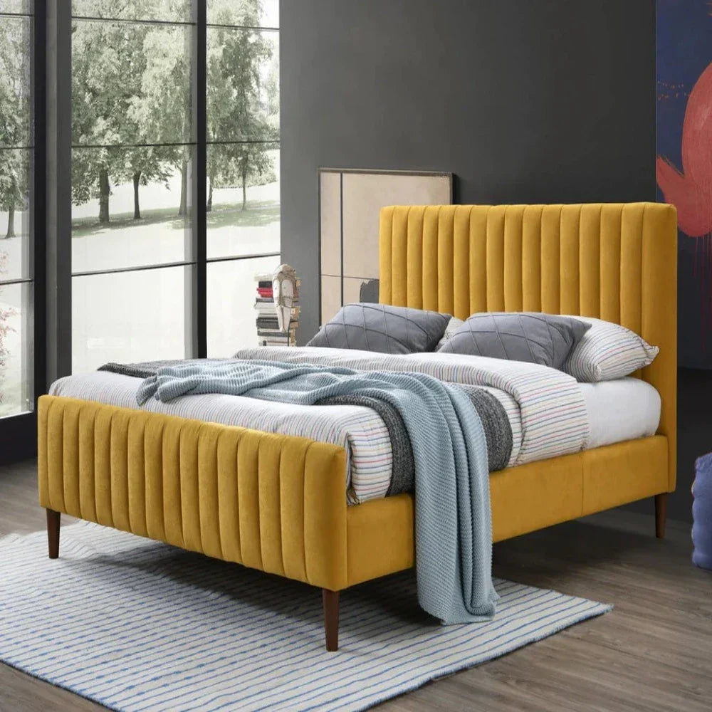 Venice Luxury Upholstered Bed Without Storage in Suede