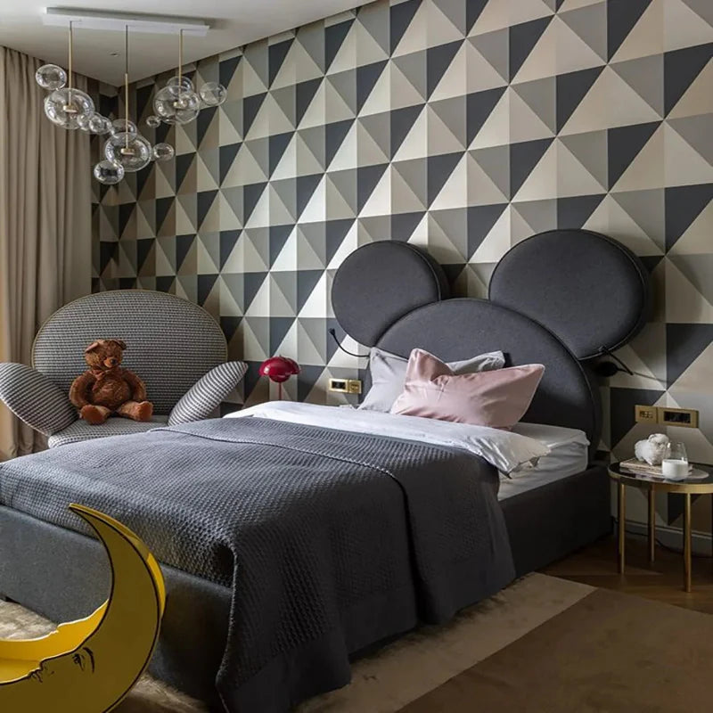 Joyful Upholstered Kids Bed Without Storage in Suede