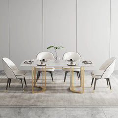 Elegant Dining Table In Metal Base