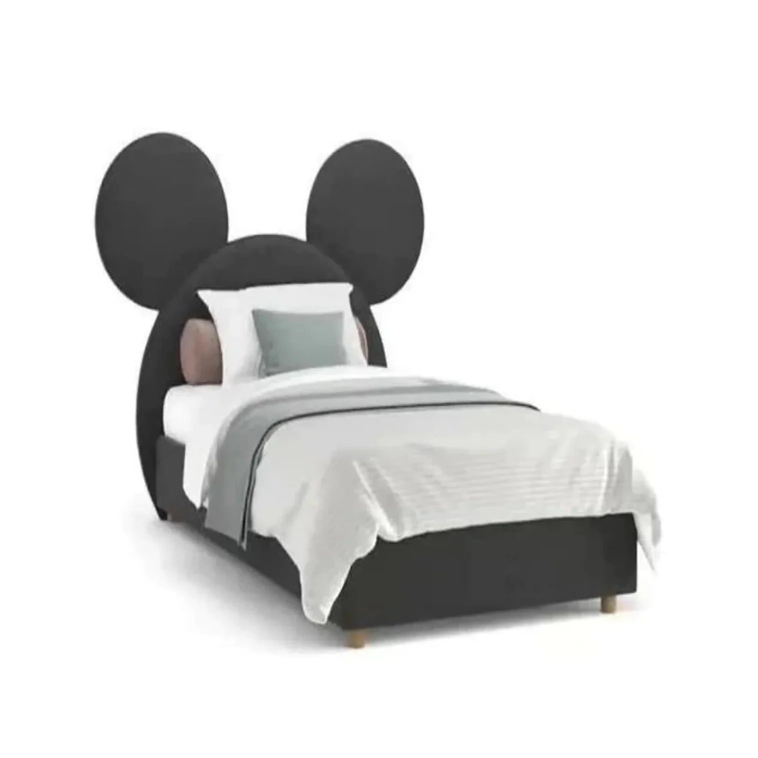 Joyful Upholstered Kids Bed Without Storage in Suede