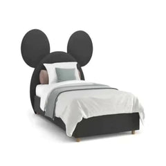 Joyful Upholstered Kids Bed Without Storage in Suede