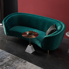 Luxury Elegance Curved Sofa In Rich Green