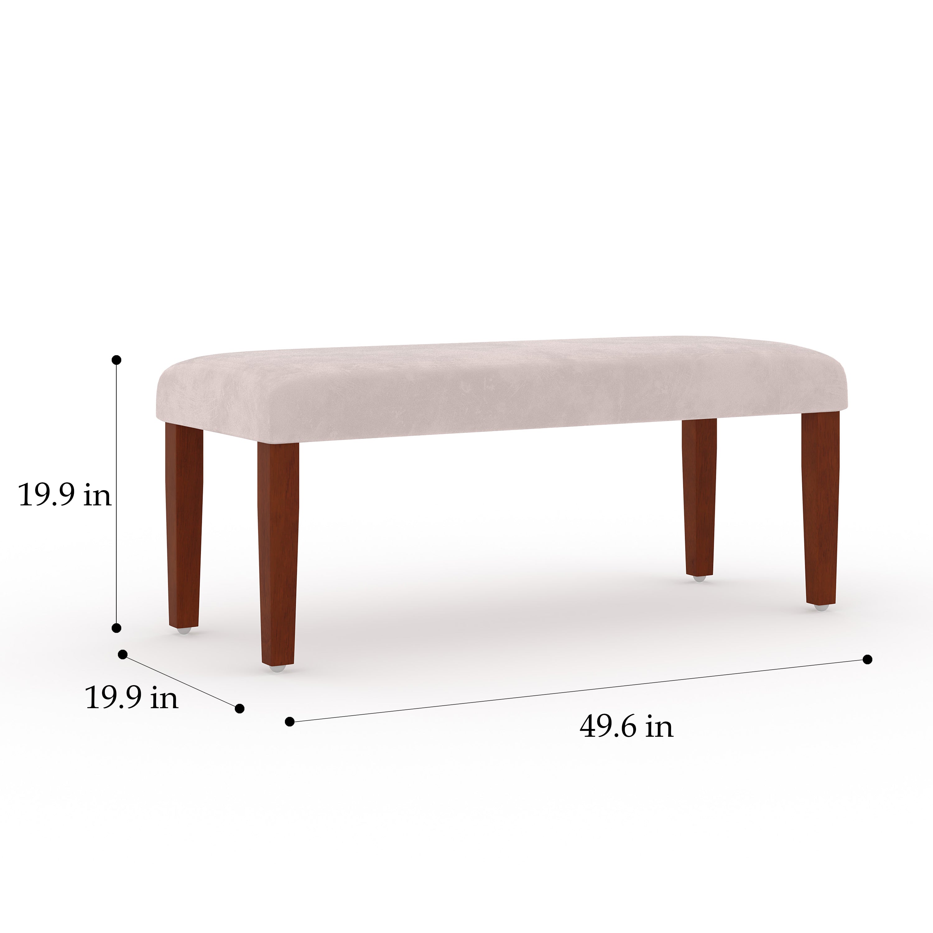 DELIGHT Anemone Solid Wood 6-Seater Marble Top Dining Table With 4 Upholstery Chairs And 1 Bench in Walnut Color