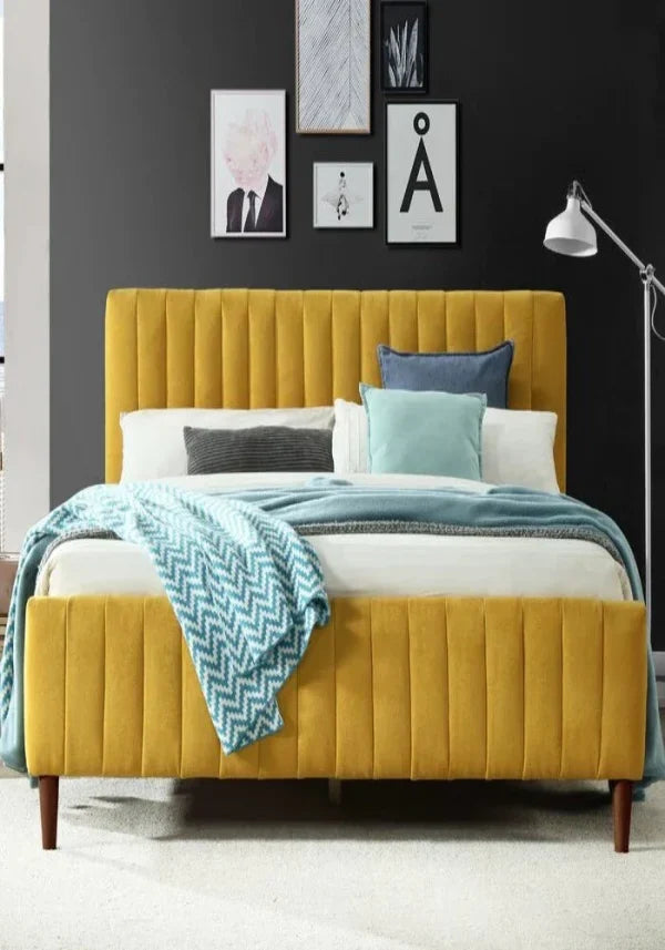 Venice Luxury Upholstered Bed Without Storage in Suede