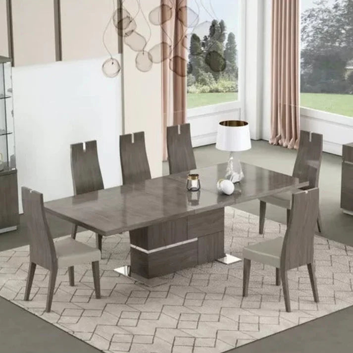 Dining Set with 6 Chairs Butterfly Leaf Dining Table
