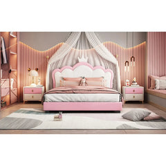 Princess Premium Upholstered Kids Bed Without Storage in Leatherette