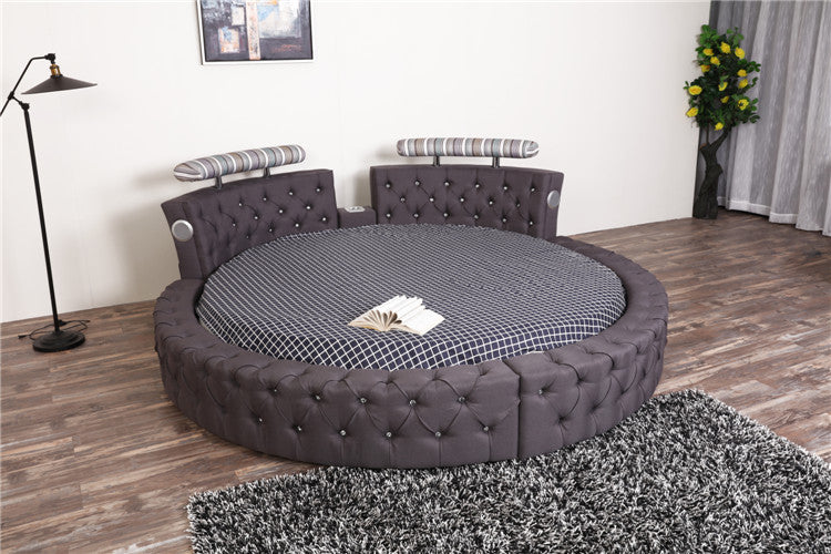 Deluxe Round Bed in Rich Suede