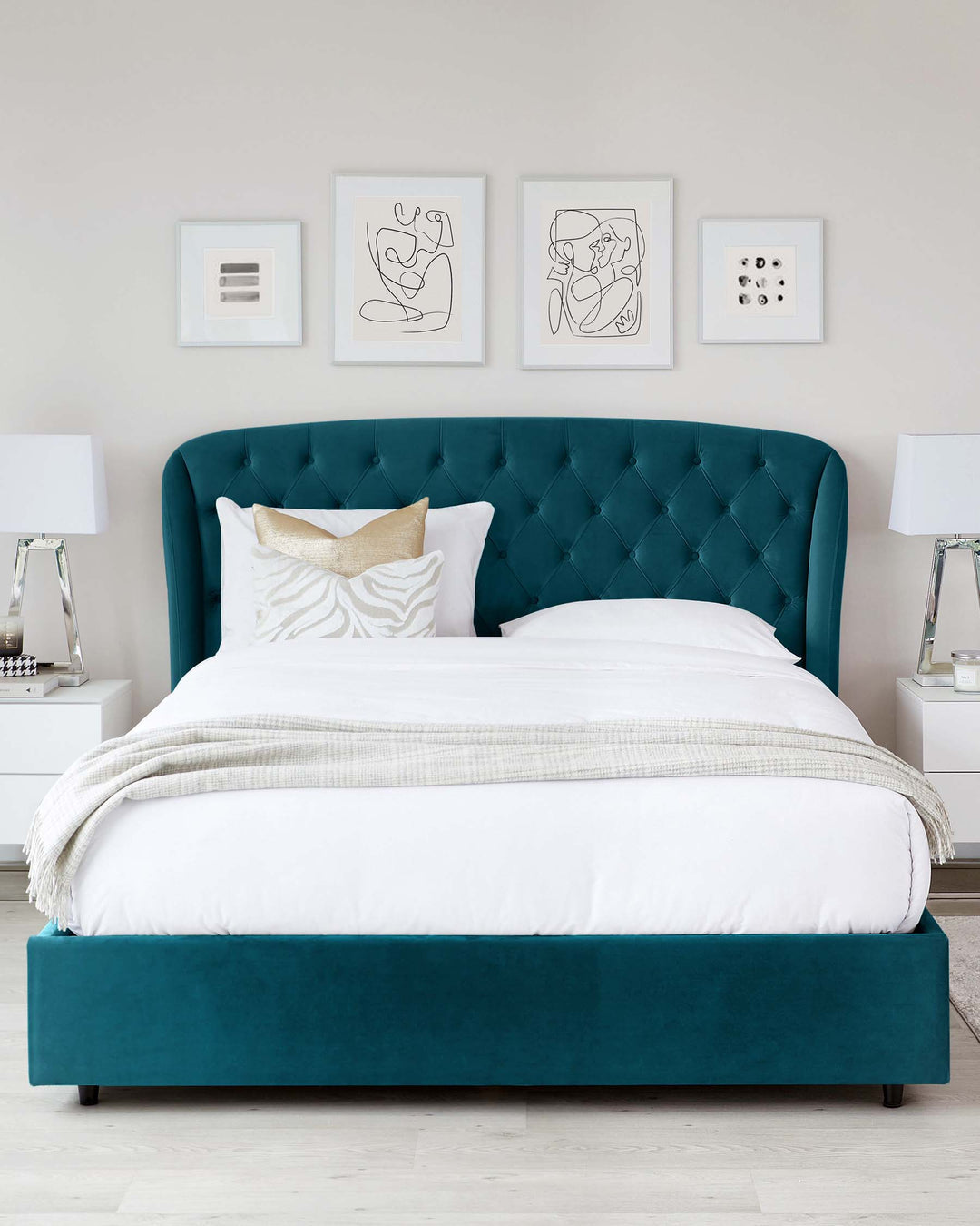 Stunning Coral Green Bed with Storage