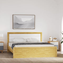 URBAN Cracus King Size Bed In Urban Teak With Frosty White Colour