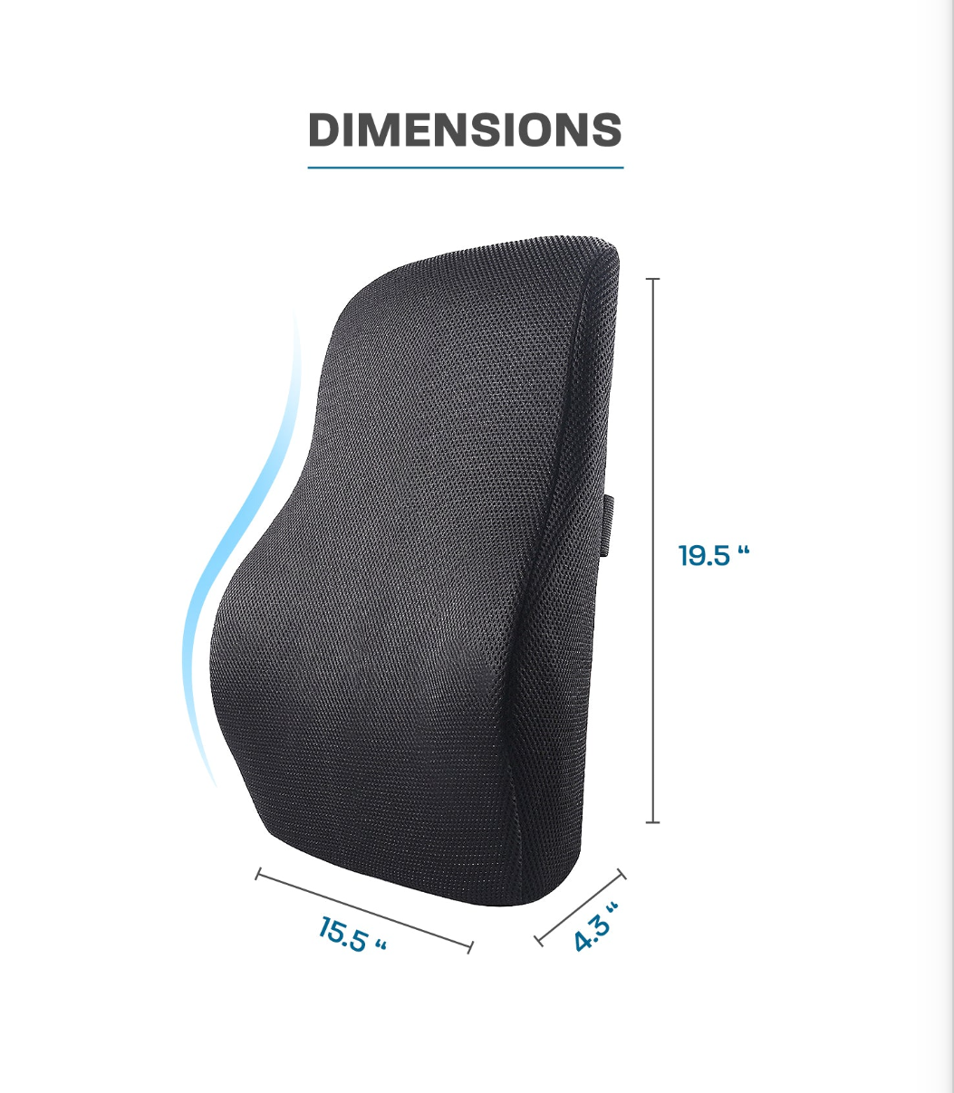 Support Memory Foam Backrest Back Support Cushion
