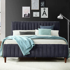 Venice Luxury Upholstered Bed Without Storage in Suede