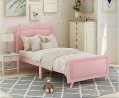 Little Pink Wooden Bed For Kids