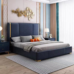 Stylish Elegant Bed with Storage in Leatherette