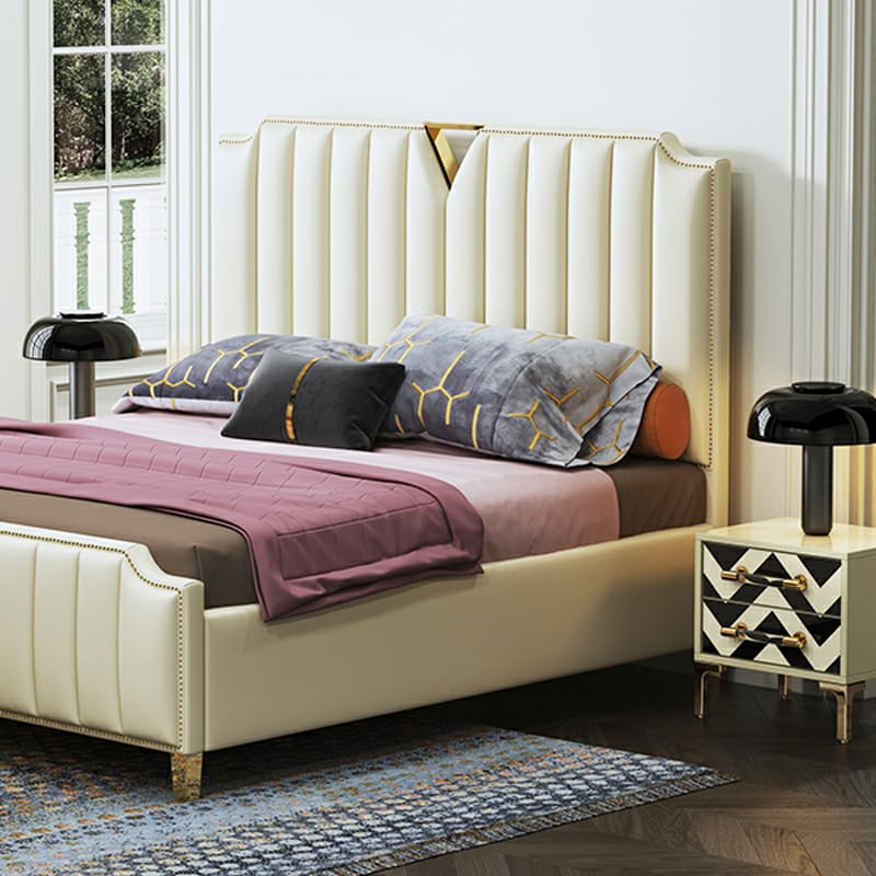 Snuggle Bed in Leatherette with comfort feel.