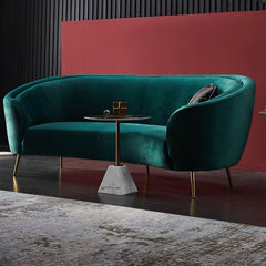Luxury Elegance Curved Sofa In Rich Green