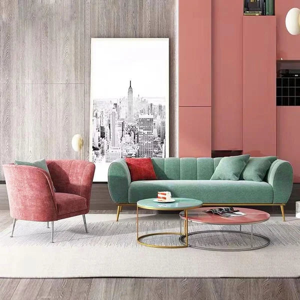 Elegance Luxury Green Velvet Upholstery Sofa