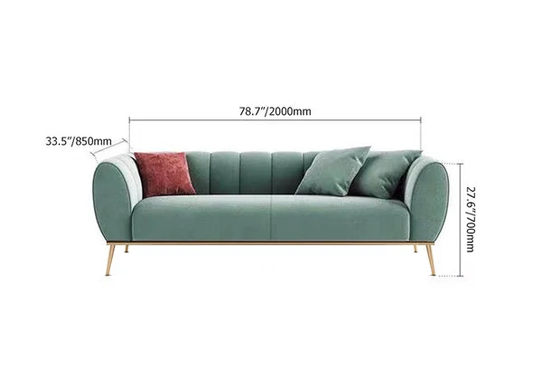 Elegance Luxury Green Velvet Upholstery Sofa