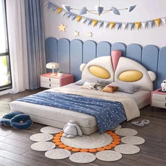 Cosmic Luxury Upholstered Kids Bed Without Storage in Leatherette