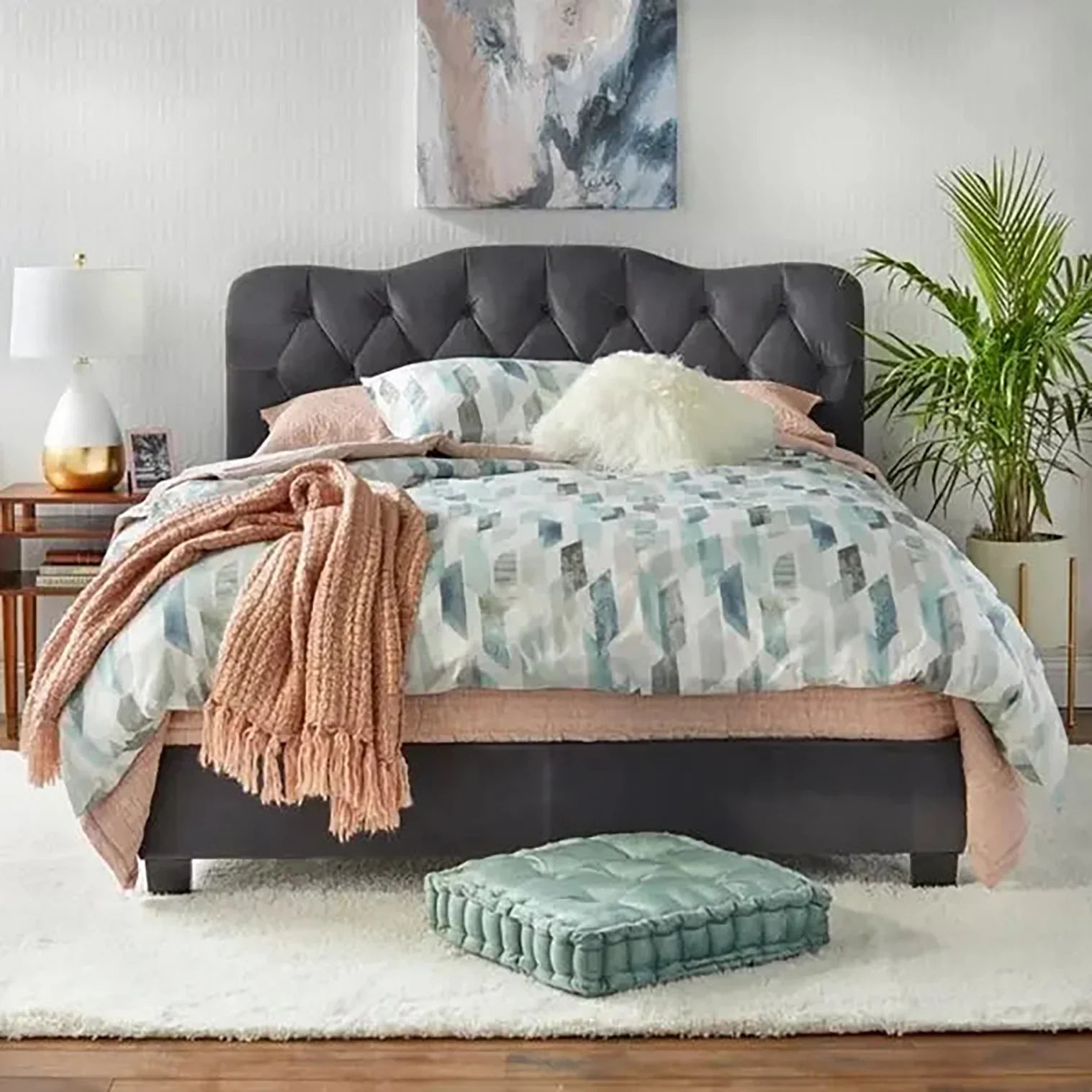 Signature Luxury Upholstered Bed in Suede