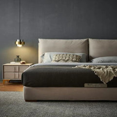 Step Up Pro Luxury Upholstered Bed in Suede