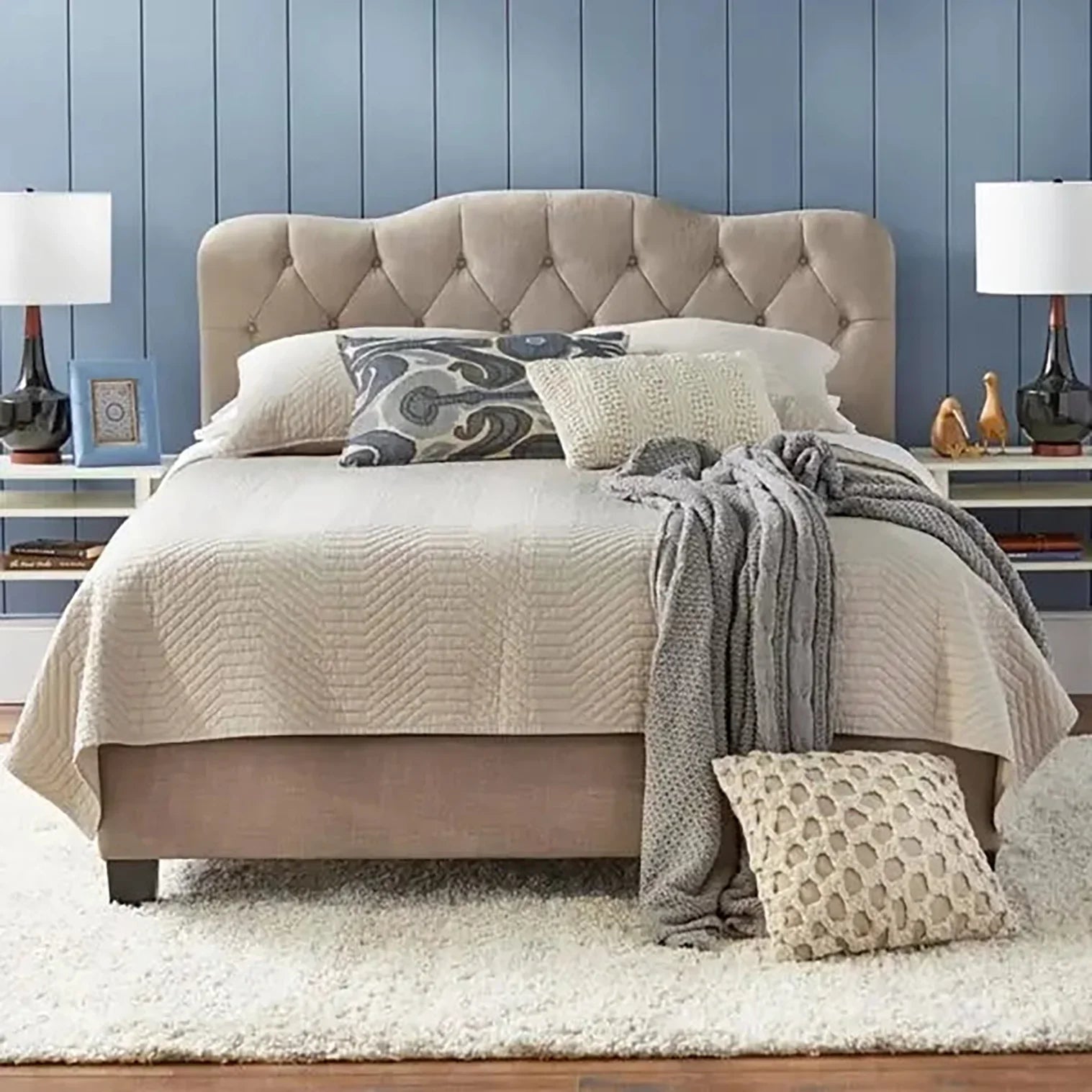 Signature Luxury Upholstered Bed in Suede