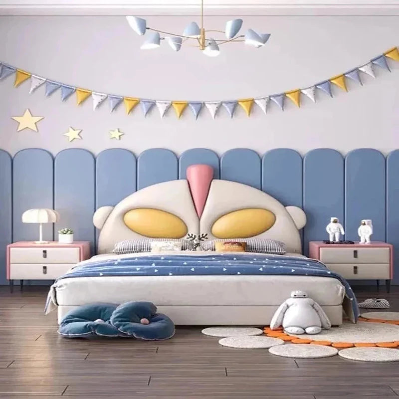 Cosmic Luxury Upholstered Kids Bed Without Storage in Leatherette