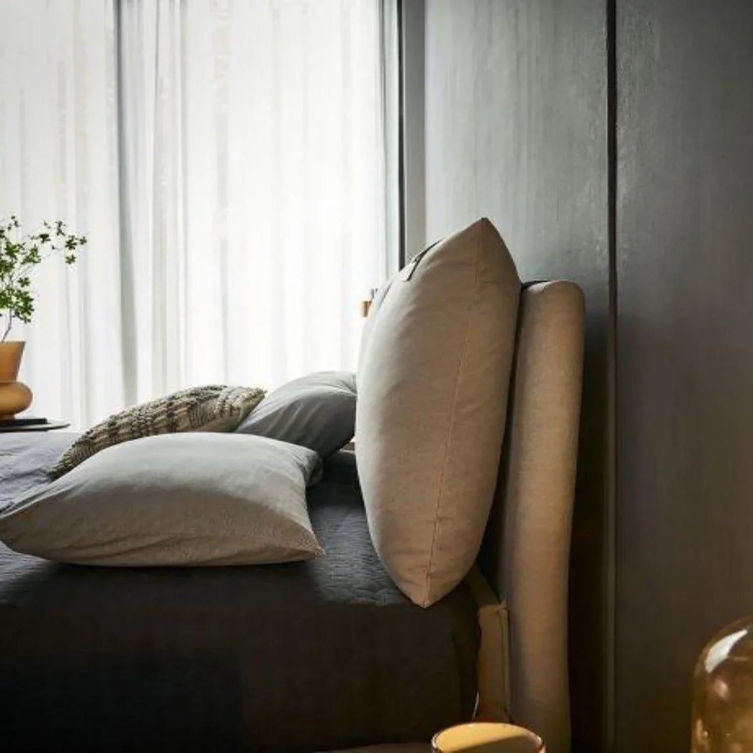 Step Up Pro Luxury Upholstered Bed in Suede