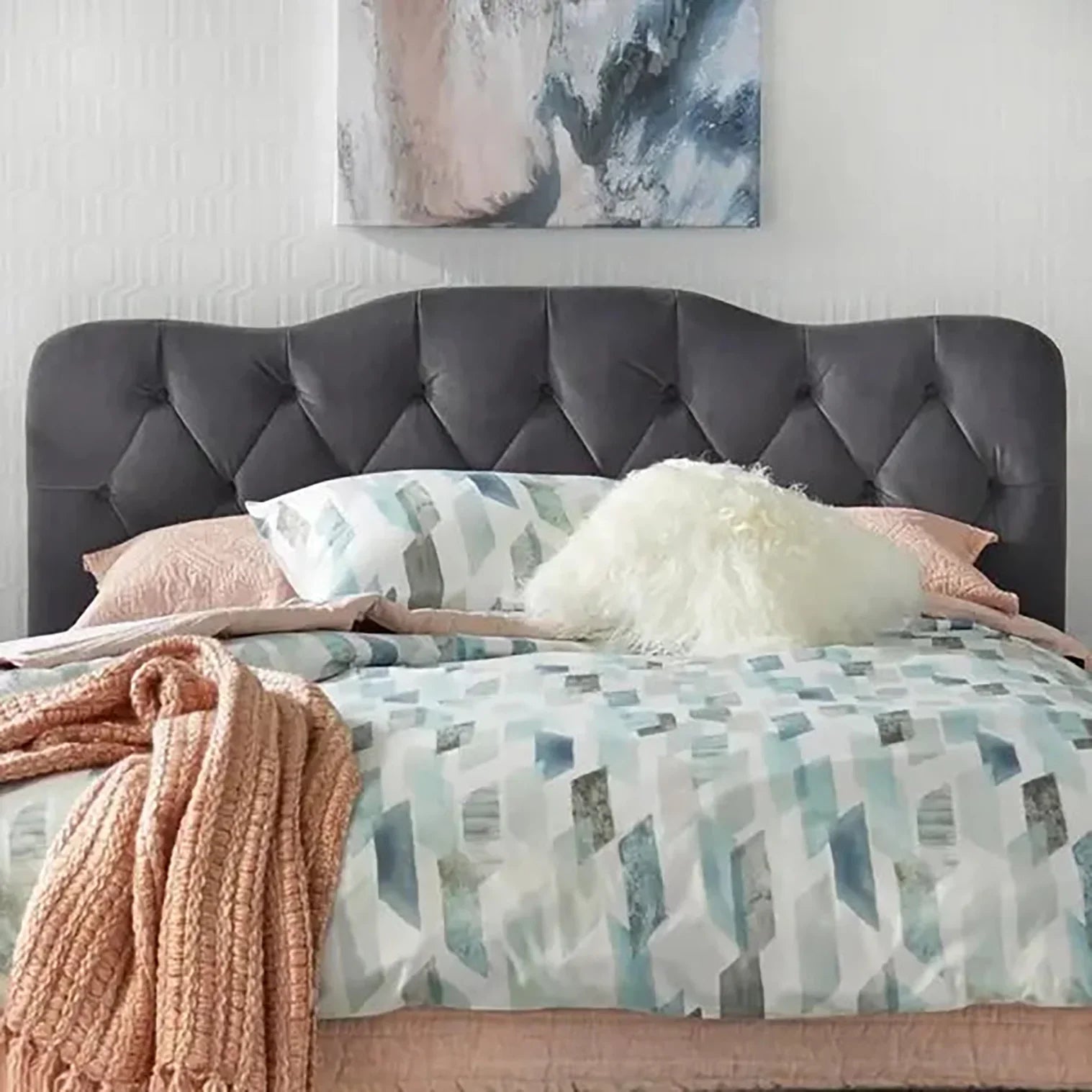 Signature Luxury Upholstered Bed in Suede