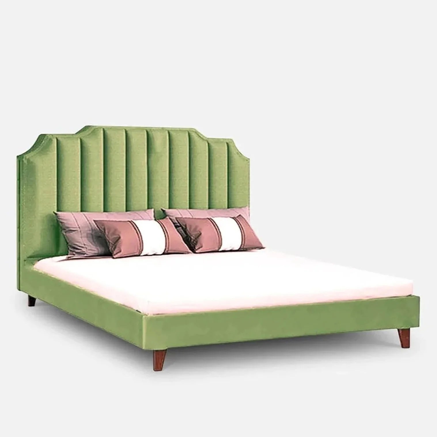 Single Luxury Upholstered Bed Without Storage In Suede