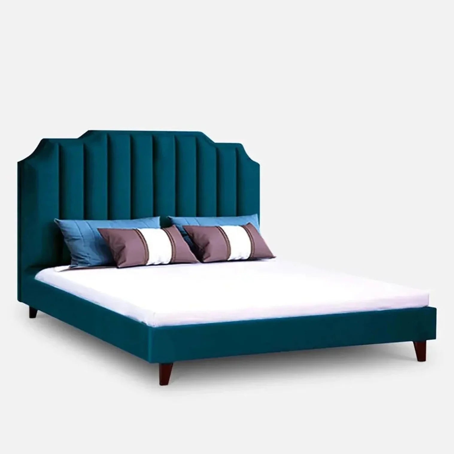 Single Luxury Upholstered Bed Without Storage In Suede