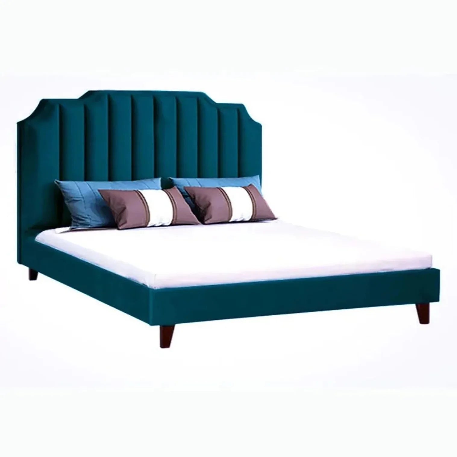 Single Luxury Upholstered Bed Without Storage In Suede