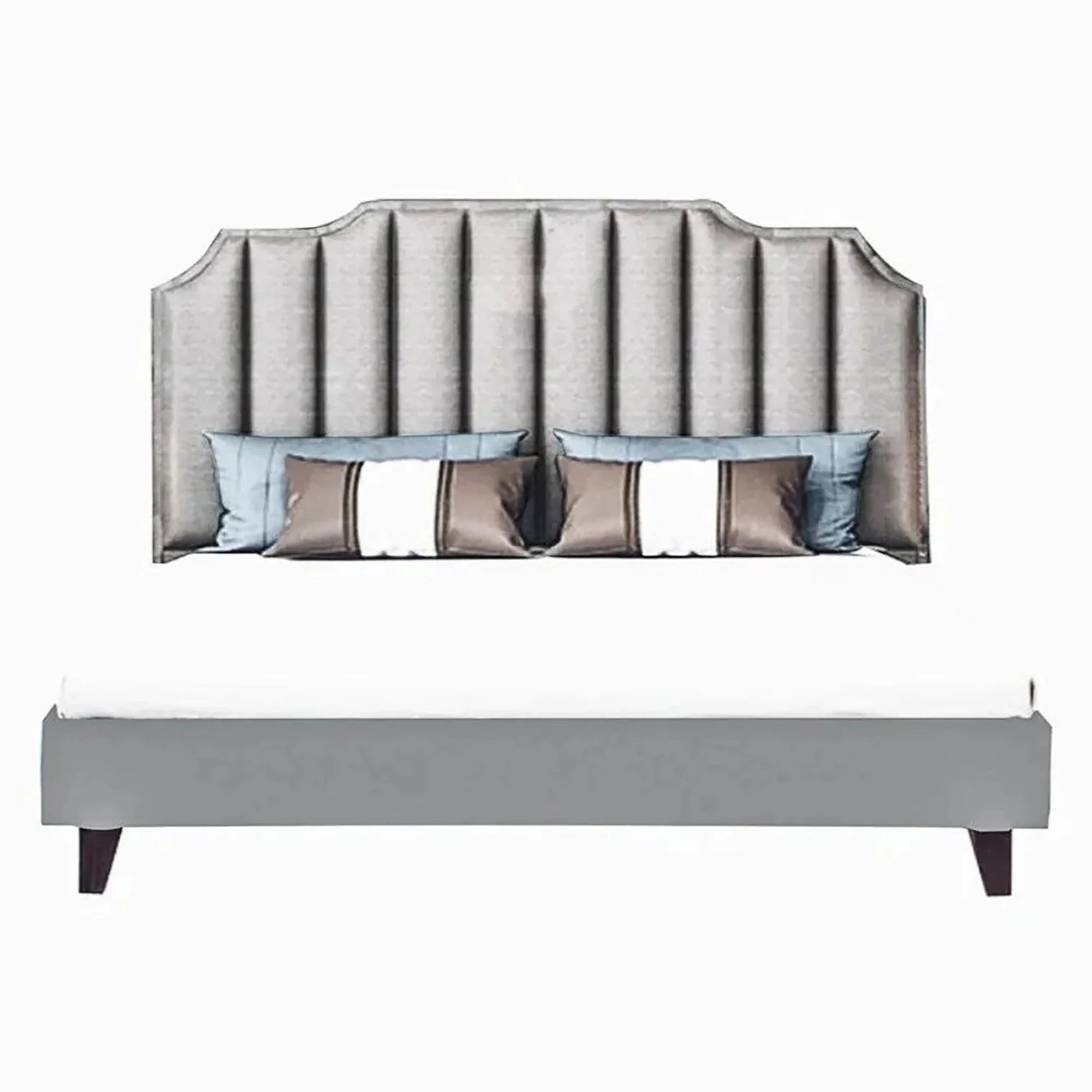Single Luxury Upholstered Bed Without Storage In Suede