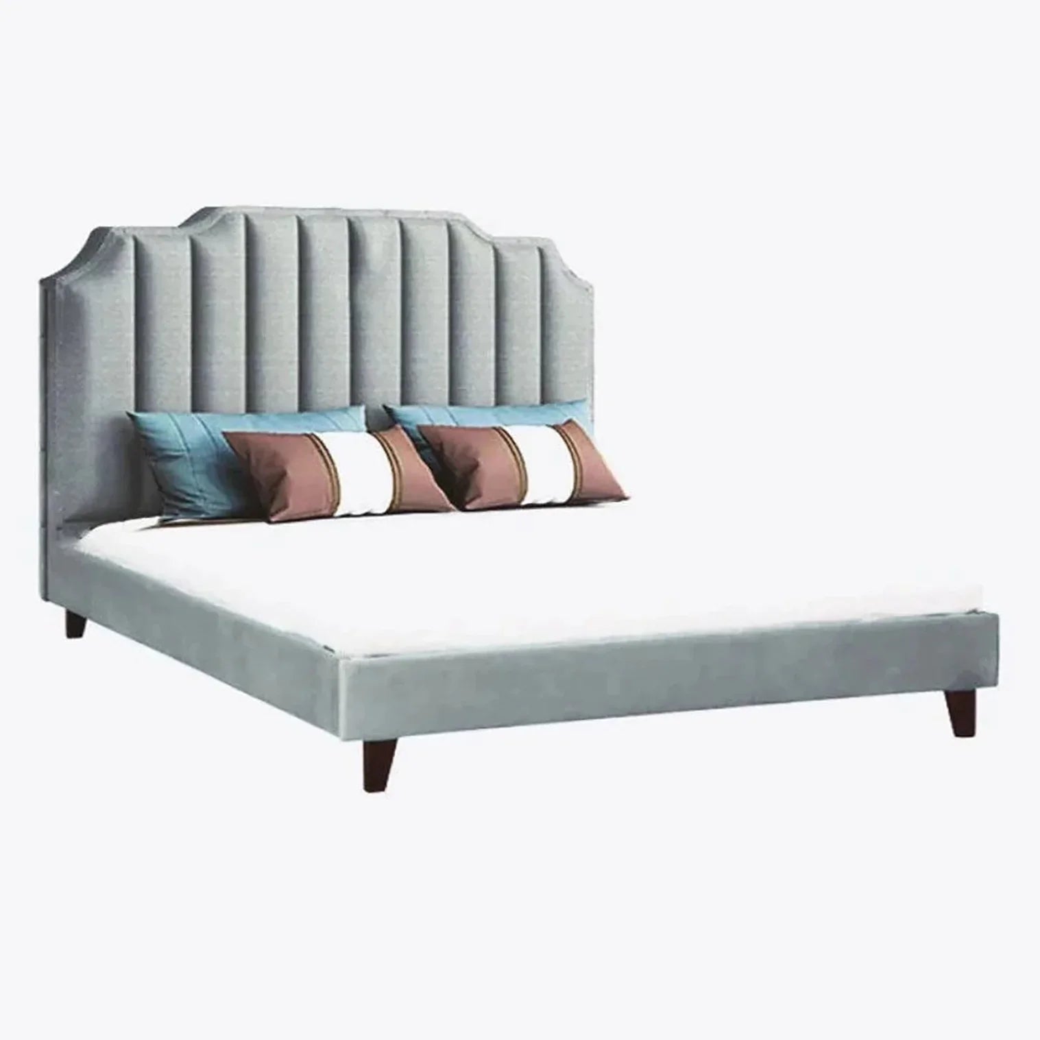 Single Luxury Upholstered Bed Without Storage In Suede
